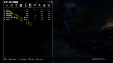 Conjurations sorted by level